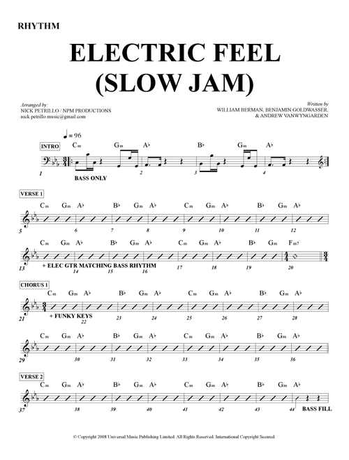 Electric Feel (Arr. Nick Petrillo) - MGMT (Lead Sheet - Fake Book)