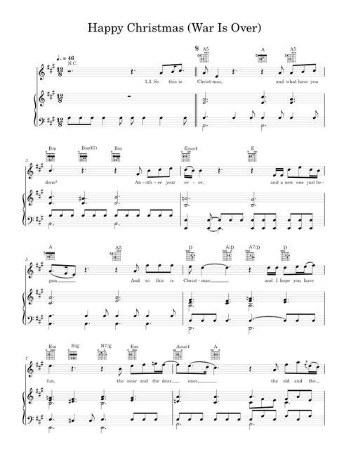 Happy Christmas - War is Over (Piano-Voice)