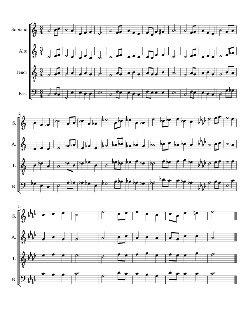 AP Music Theory Final Sheet Music for Piano (Mixed Quartet) | MuseScore.com