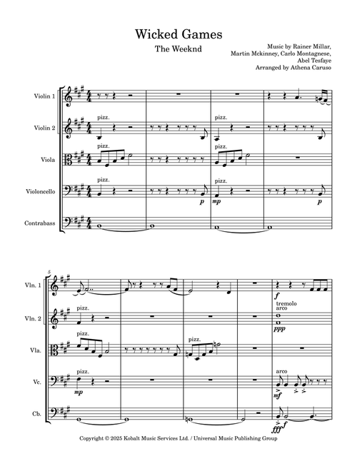 Wicked Games (Arr. Athena Caruso) - The Weeknd (Orchestra)