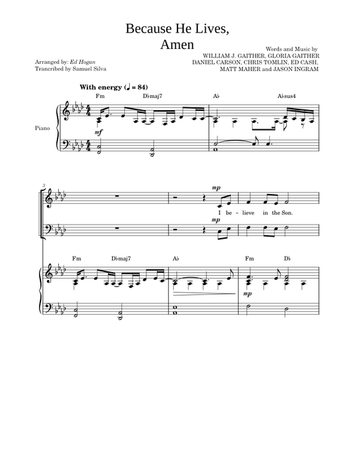Because He lives, Amen (Arr: Ed Hogan)