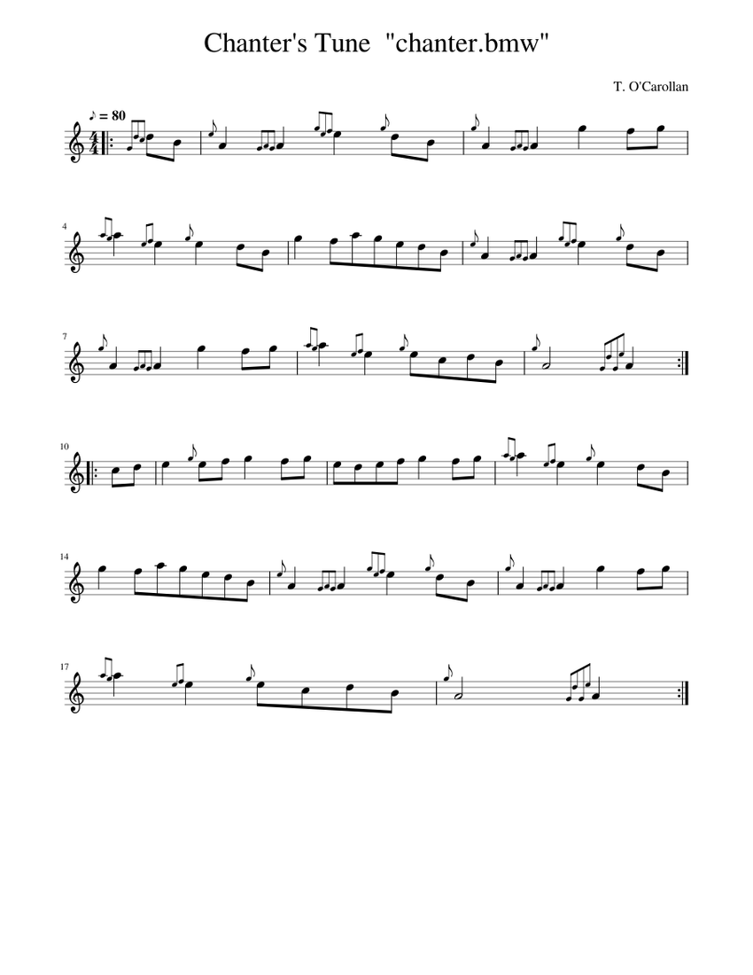 Chanter's Tune "chanter.bmw" Sheet music for Piano (Solo)
