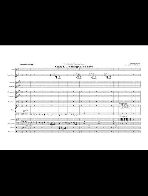 Crazy Little Thing Called Love (Arr. Daryl McKenzie) - Queen (Large Ensemble)