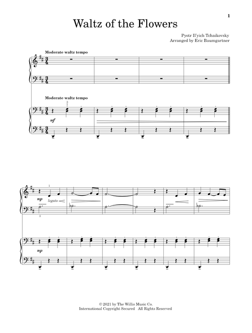 Waltz Of The Flowers (from The Nutcracker) (arr. Eric Baumgartner) - Pyotr Il'yich Tchaikovsky (Piano Duet)