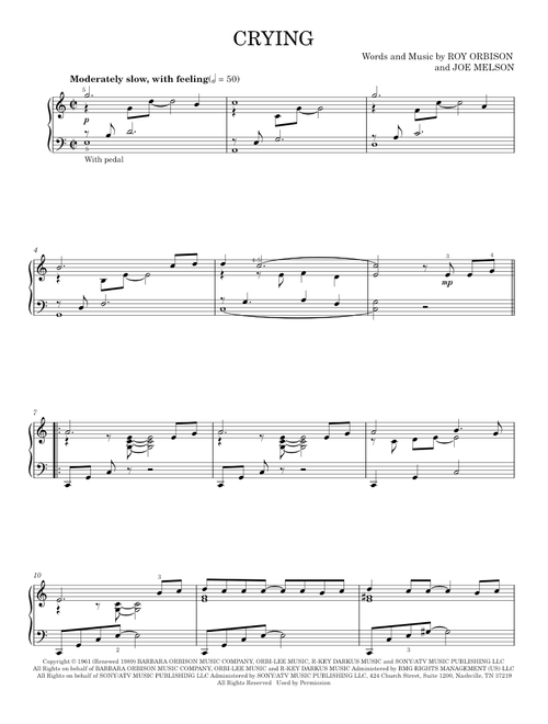 Crying - Roy Orbison (Piano Solo)