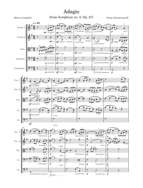 Symphony No.2, Op 27, III. Adagio – Sergei Rachmaninoff Adagio from Symphony no. 2 - Rachmaninoff-Longfield