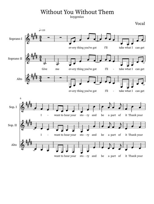 Without You Without Them (Arr. Rachel McDonald) - Julien Baker, Phoebe Bridgers, Lucy Dacus (Choral, SSA)