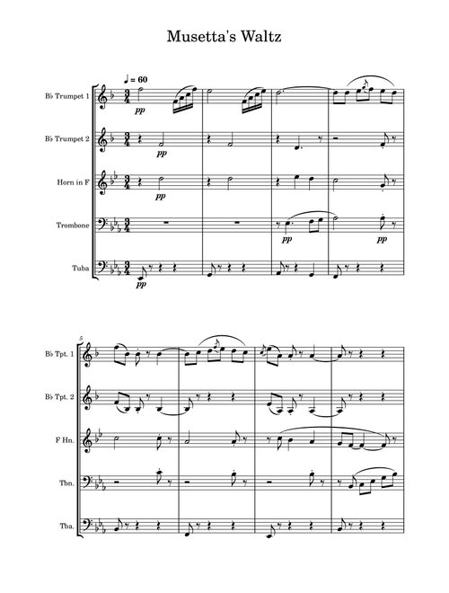 Musetta's Waltz from La Bohéme - Brass Quintet (Arr. Edward Fall) - Giacomo Puccini (Brass Ensemble)