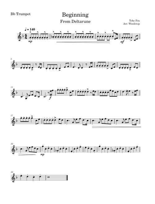 Beginning – Toby Fox (Deltarune) Trumpet Solo