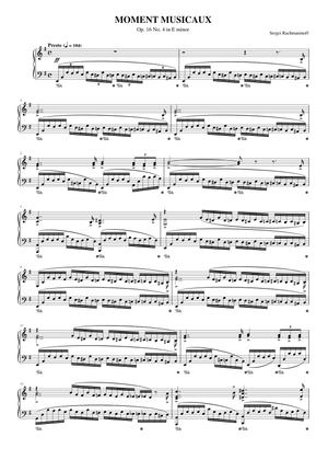 Rachmaninoff - Moment Musicaux Op. 16 No. 4 - Transposed to B#