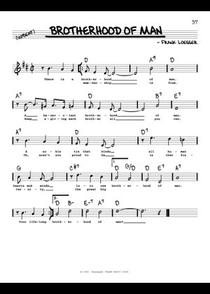 Brotherhood Of Man – Frank Loesser Sheet Music with Chords for