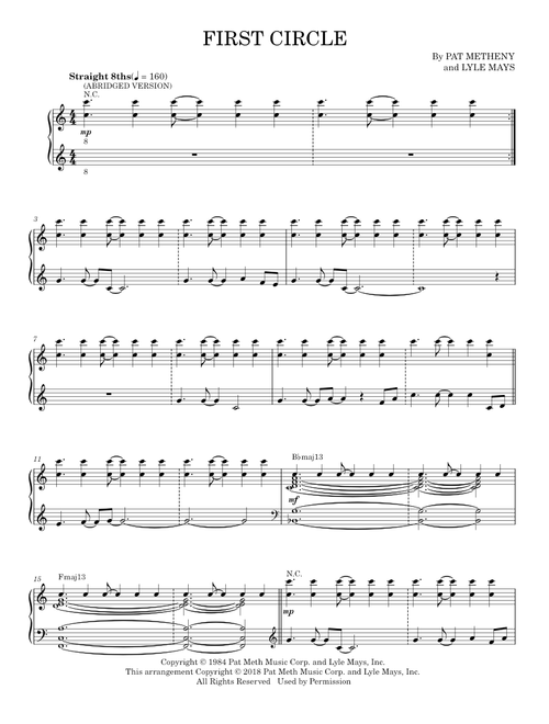 First circle - Pat Metheny (Piano Solo)