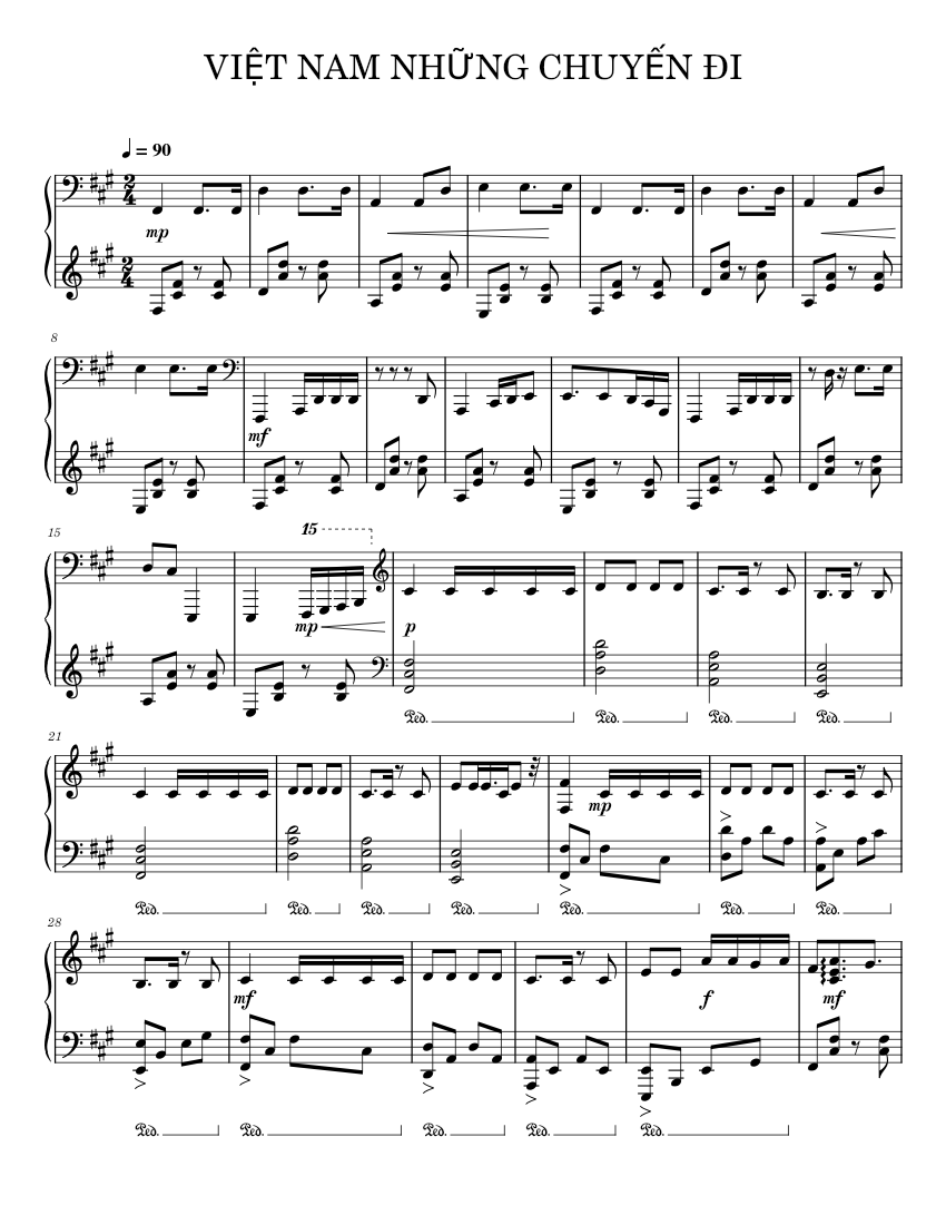 VIỆT NAM NHỮNG CHUYẾN ĐI Piano Sheet Music for Piano (Solo) | MuseScore.com