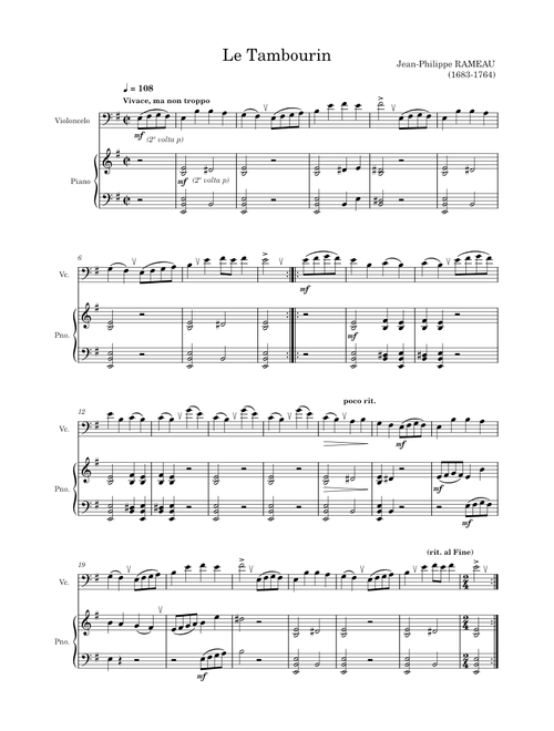 Le  Tambourin – Jean-Philippe Rameau