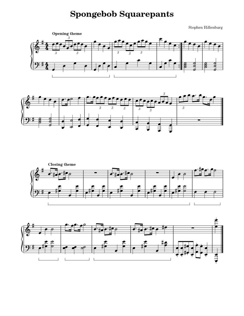 Spongebob Squarepants - Opening and closing themes - Stephen Hillenburg ...