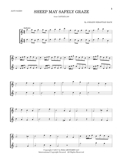 Sheep May Safely Graze - Johann Sebastian Bach (Alto Saxophone Duet)