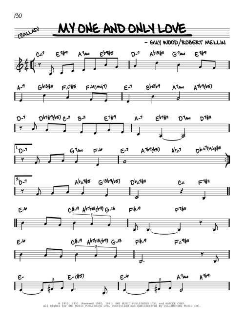 My One And Only Love (arr. David Hazeltine) - Guy Wood, Robert Mellin (Real Book - Enhanced Chords)