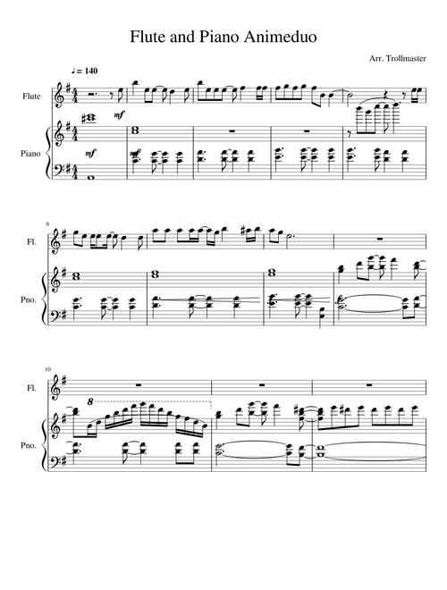 Flute and Piano Anime duo