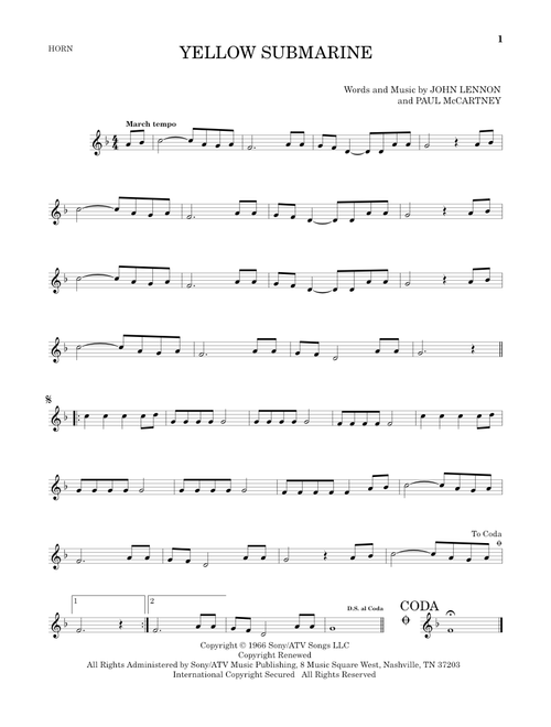 Yellow Submarine - The Beatles (French Horn Solo)