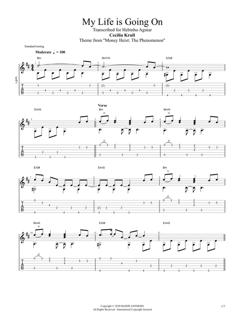 La Casa De Papel (my Life Is Going On) (Arr. @hebinhoaguiar) - Ivan Marinez Lacamara, Manel Santisteban (Solo Guitar)
