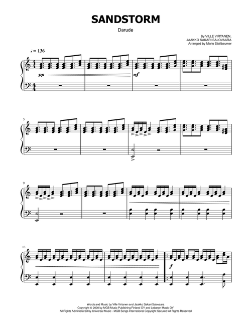 Sandstorm (Arr. Mario Stallbaumer) - Jaakko Sakari Salovaara, Ville Virtanen (Piano Solo)