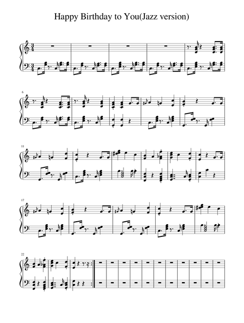 Happy Birthday to You(Jazz version)