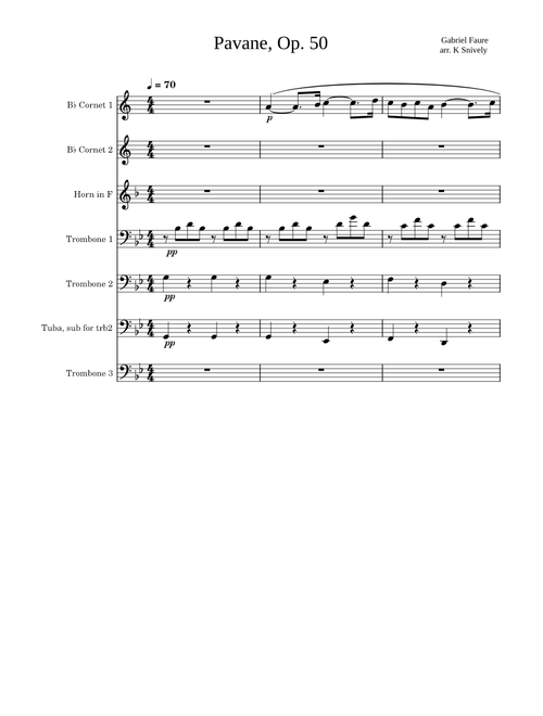Pavane - Faure G minor Brass Sextet