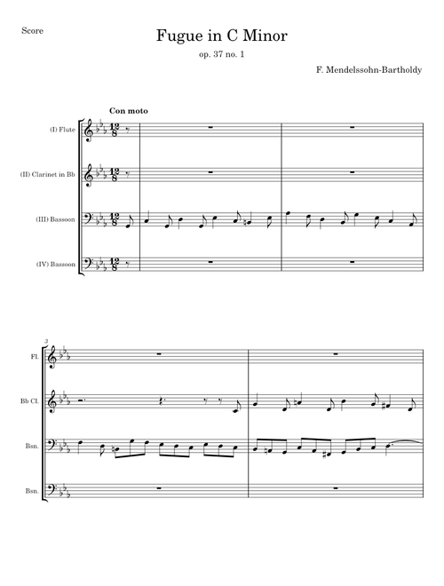 Fugue in C Minor - F. Mendelssohn-Bartholdy
