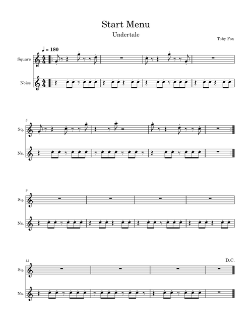 Undertale OST 002 - Start Menu [Accurate Transcription]