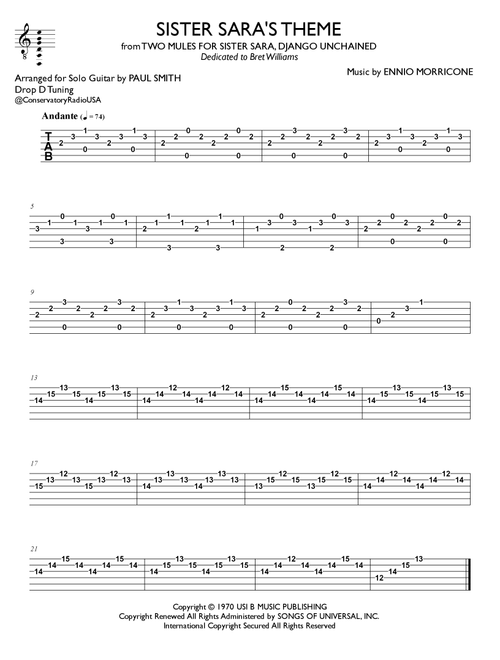 Sister Sara's Theme (Arr. Paul Smith) - Various Artists (Solo Guitar)
