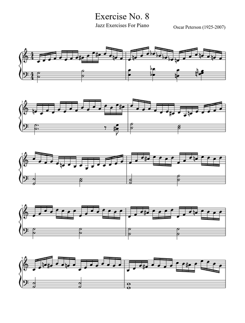 Oscar Peterson - Jazz Exercises for Piano - Exercise 8
