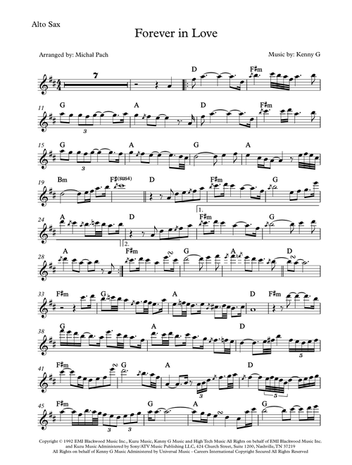 Forever In Love (Arr. Michał Pach) - Kenny G (Alto Sax Solo)