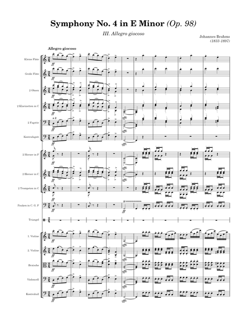 Brahms - Symphony No. 4 in E Minor (Op. 98): III. Allegro giocoso