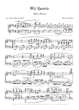 Bowling - Wii Sports Sheet Music with Chords for Piano, Guitar