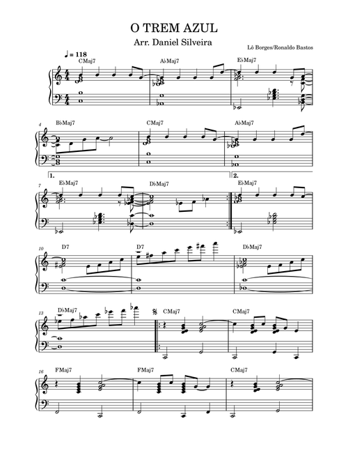 O Trem Azul (Arr. Daniel Silveira) - Salomao Borges Filho, Ronaldo Bastos (Piano Solo)