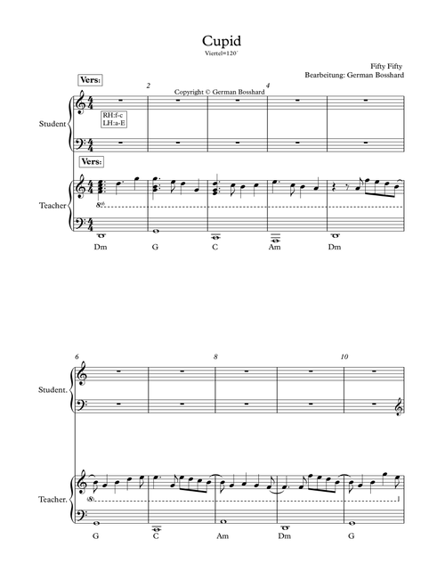 Cupid - Twin Version (Feat. Sabrina Carpenter) (Arr. German Bosshard) - Fifty Fifty Feat Sabrina Carpenter (Easy Piano)