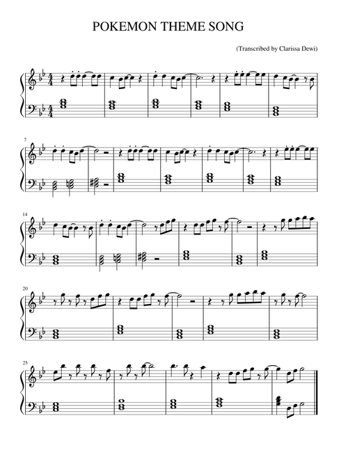 POKEMON THEME SONG Easy Version