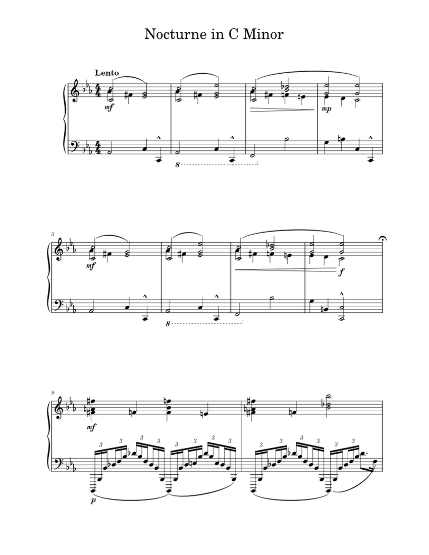 Nocturne in C Minor Sheet music for Piano (Solo) | Musescore.com