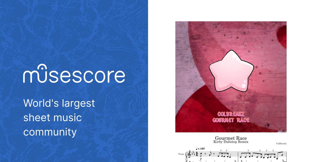Gourmet Race (Kirby Dubstep Remix) – ColBreakz Sheet music for Piano, Drum  group (Mixed Trio) 
