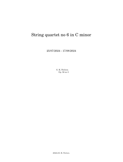 String quartet no 6 in C minor - G. K. Nielsen.