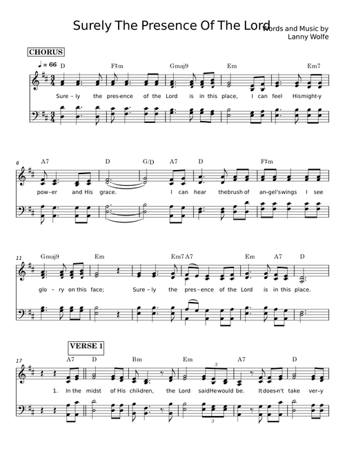 Surely The Presence Of The Lord Is In This Place - The Lanny Wolfe Trio