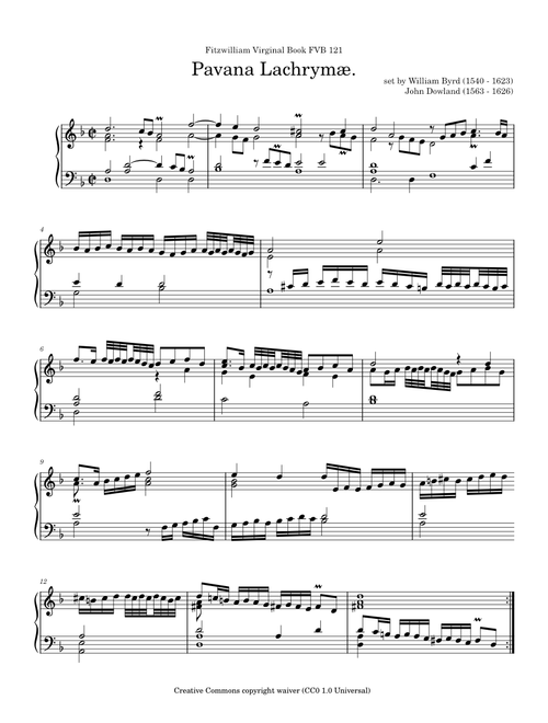 Pavana Lachrymae – William Byrd - FVB 121 -  (John Dowland)
