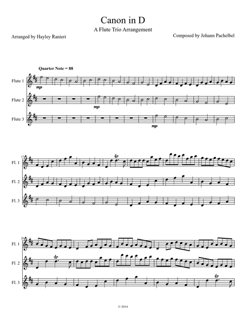 Canon in D (A Flute Trio Arrangement)