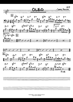 Play Official version of Oleo Sheet Music by John Coltrane for