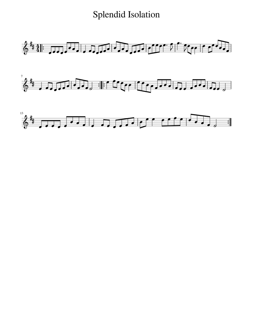Isolation Music Notes Splendid Isolation Sheet music for Piano (Solo) Easy | Musescore.com