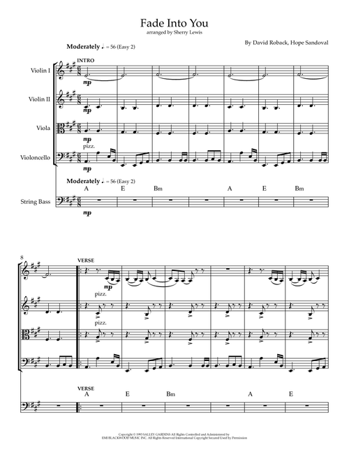 Fade Into You (Arr. Sherry Lewis) - Hope Sandoval, David Roback (String Ensemble)