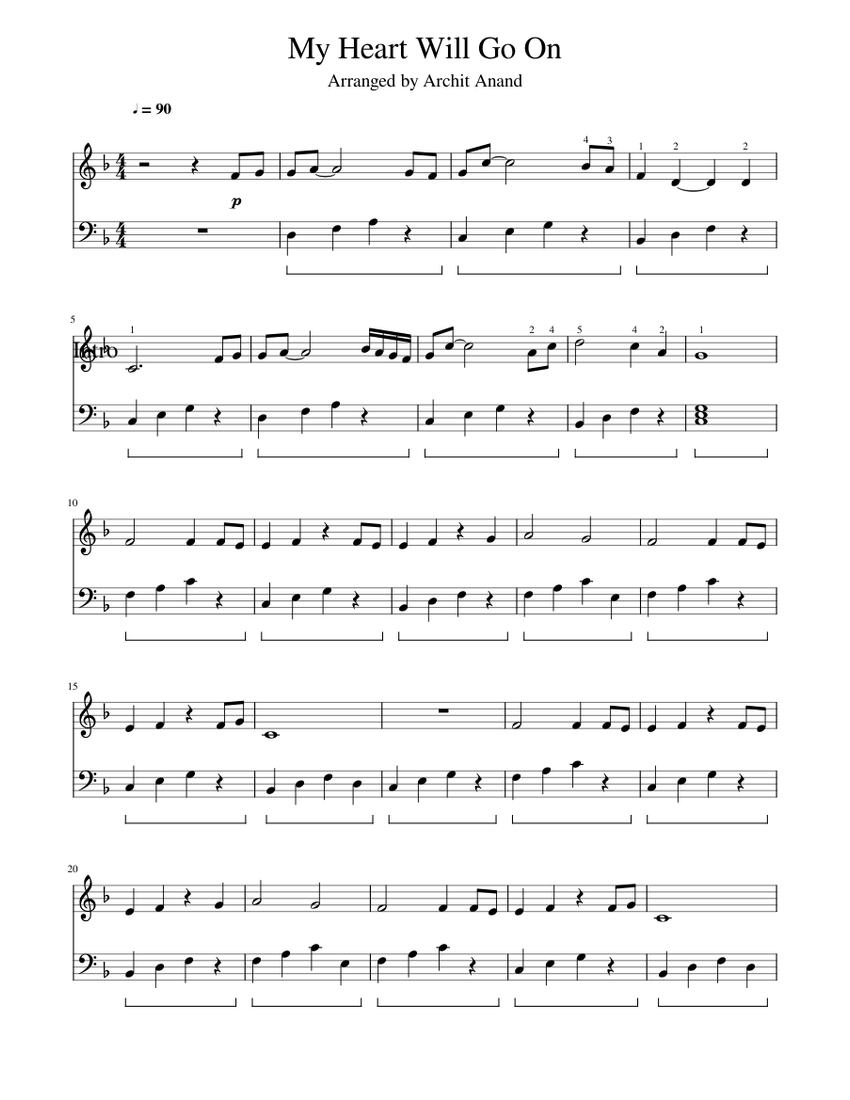 My heart will go on piano cheap