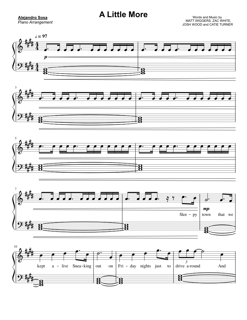 A Little More Catie Turner [Easy Piano] Sheet music for Piano (Solo