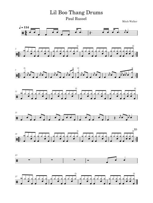 Lil Boo Thang – Paul Russel  Drums