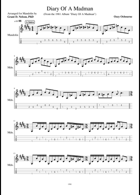 OZZY OSBOURNE DIARY OF A MADMAN バンドスコア OZZY OSBOURNE DIARY OF A MADMAN バンドスコア Diary Of A